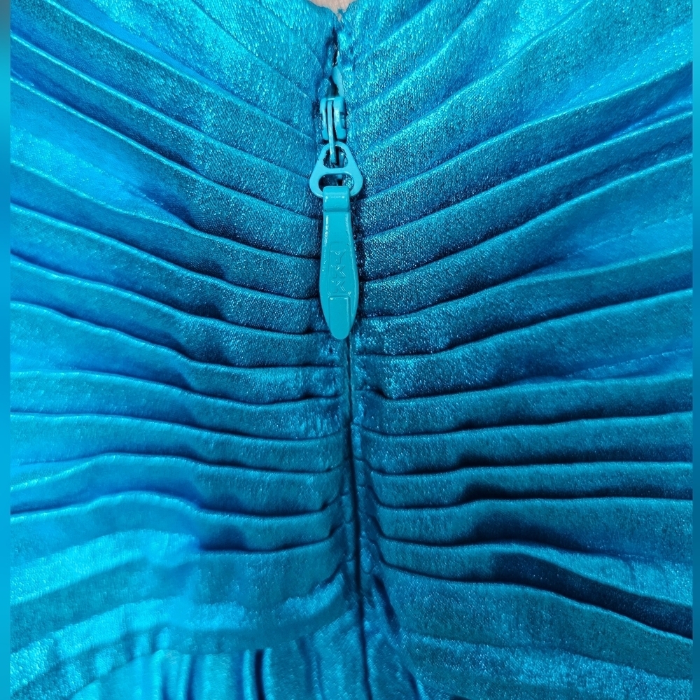 Acler Turquoise Blue Pleated Maxi Dress - Picture 8 of 15